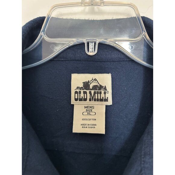 Old Mill Men Flannel Navy Blue Shirt Size XL - Picture 2 of 4